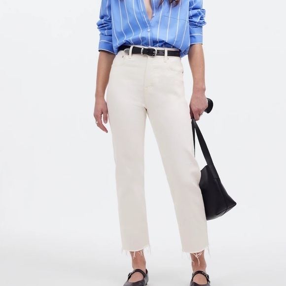 Madewell tile white The '90s Straight Crop Jean - Picture 1 of 6